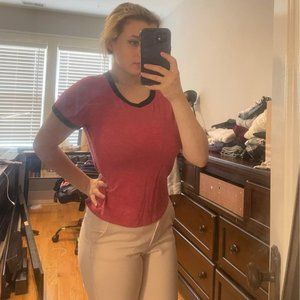 Pink Cropped Shirt - H&M - Size Medium